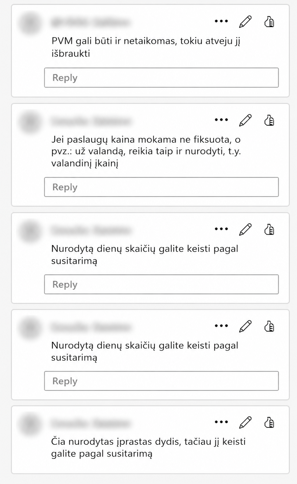 Paslaugų sutarties šablono komentarų ir paaiškinimų peržiūra